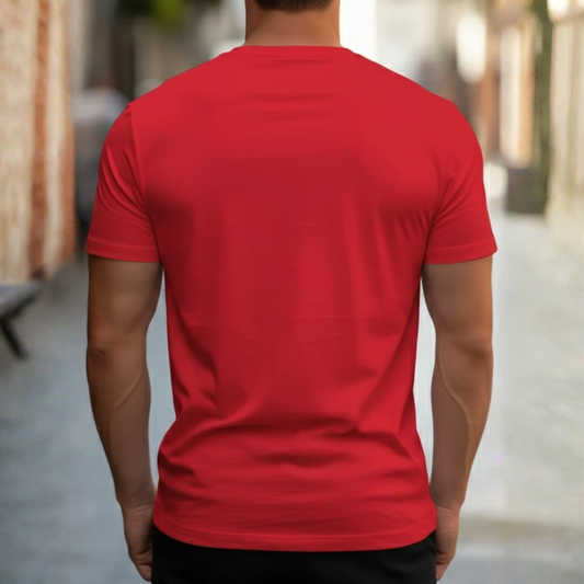 Camiseta de cuello redondo, manga corta, ajuste entallado para hombre