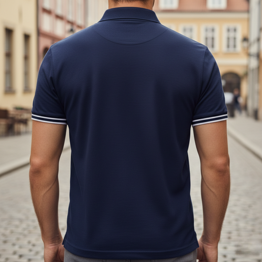 Camiseta tipo polo de manga corta con ribete para hombre