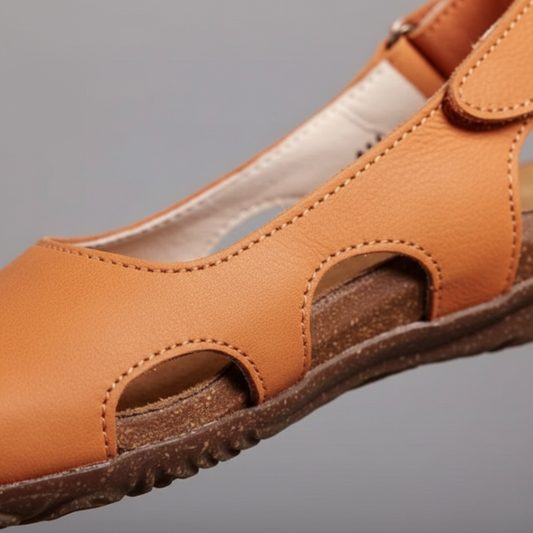 Sandalias ortopédicas para mujer con puntera cerrada y talón descubierto