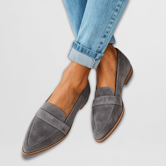 Mocasines ortopédicos para mujer de ante suave, sin cordones, con plantilla acolchada y suela ligera