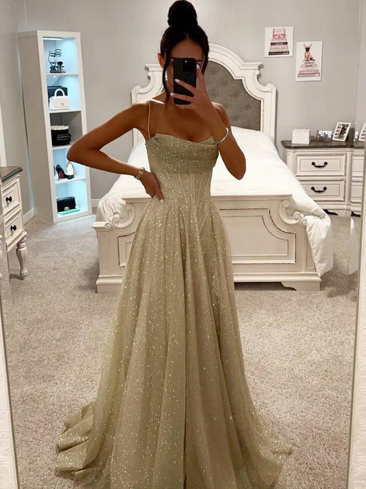 Vestido maxi para mujer de satén con manga larga, cuello abierto, midi para noche