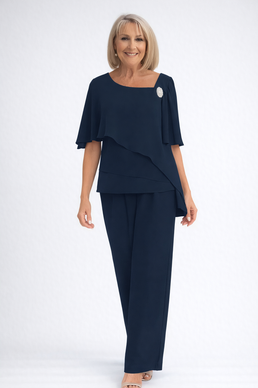 Ensemble femme 2 pièces blazer ajusté pantalon manches longues formel