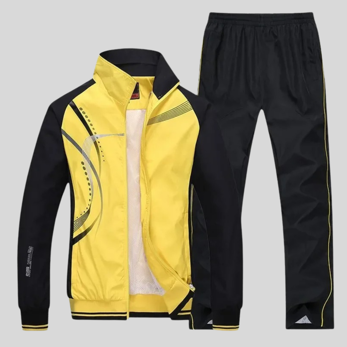 Ensemble de survêtement homme léger avec veste zippée et pantalon à taille élastique, tenue sportive