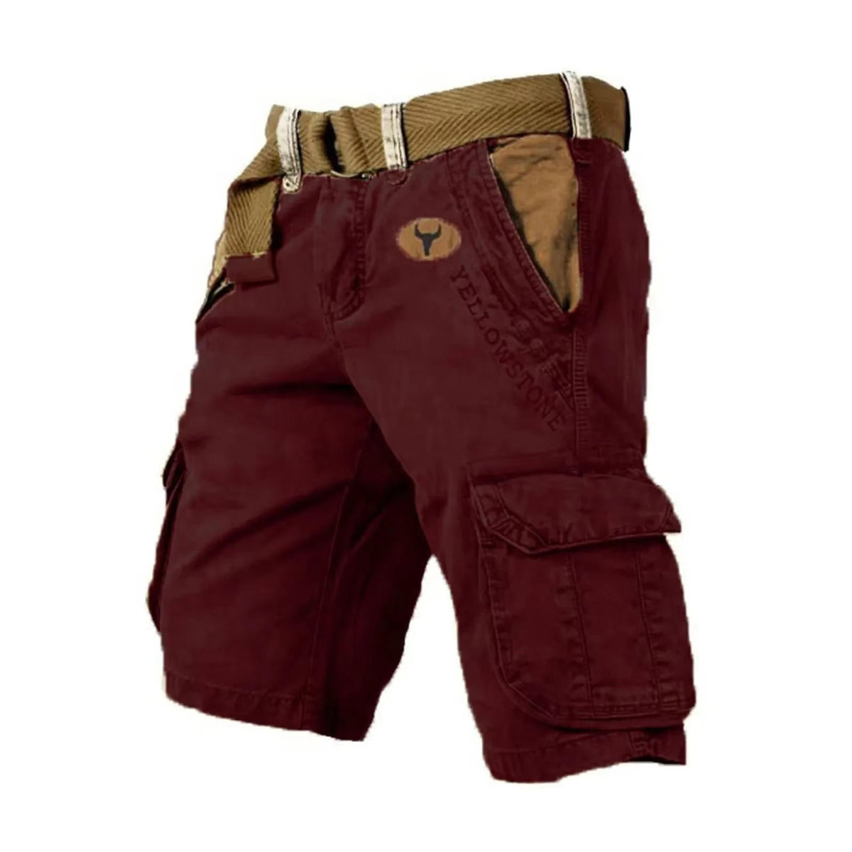Shorts cargo pour homme en coton, multi-poches, coupe décontractée