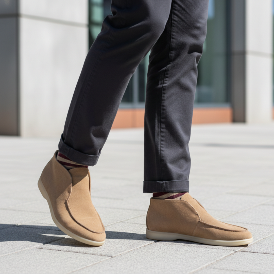 Mocassins à enfiler pour homme en daim synthétique orthopédique