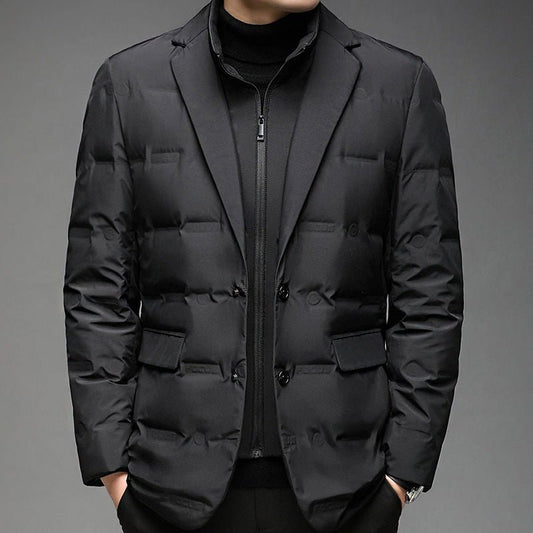 Men's Blazer-Collar Down Winter Jacket | Duck Down Front