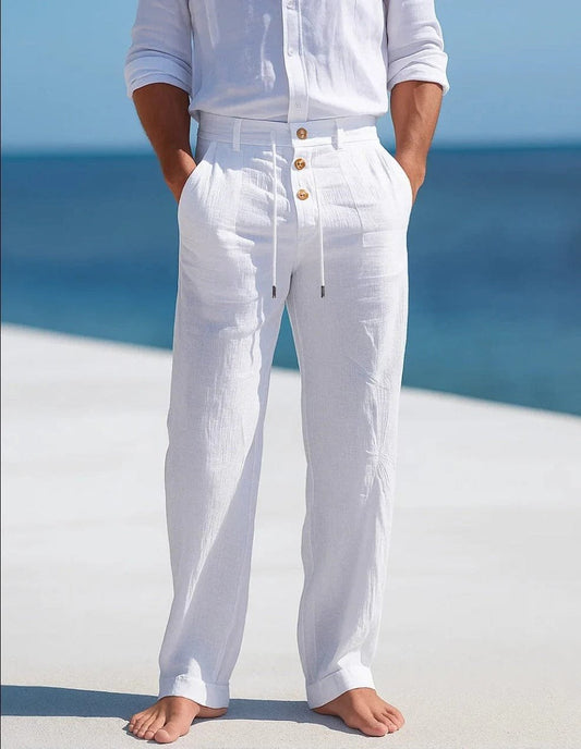Men's Breathable Linen Chino Pants Front