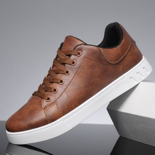 Men's Distressed Leather Sneaker Shoes Front