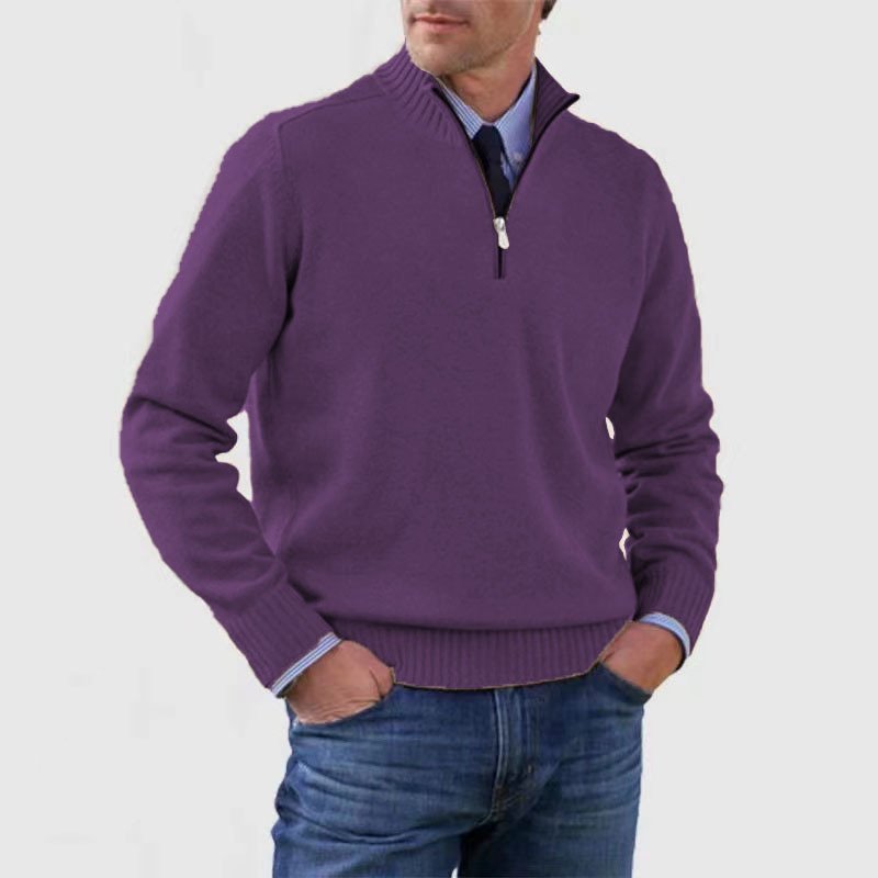 Men's Everyday Zip-Up Sweater | Quarter-Zip Mock Neck Fit View 13