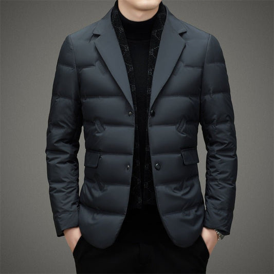Men's Executive Down Jacket | Blazer Collar Duck Down Front