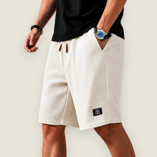 Men's Lightweight Summer Waffle Shorts Pants Front
