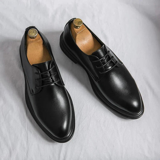 Men's Patent Derby Dress Shoes Front