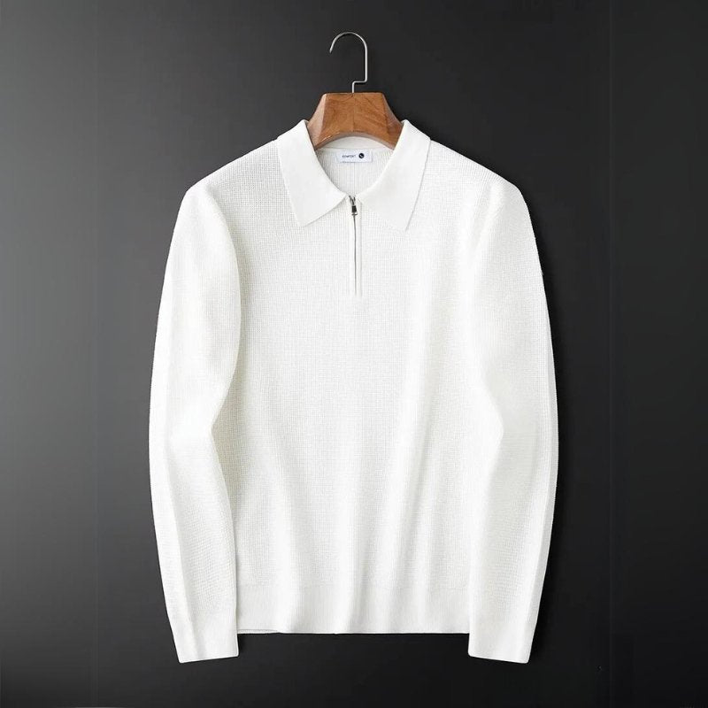 Men's Quarter-Zip Waffle Knit Shirt | Tailored Casual Lifestyle