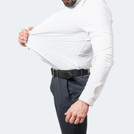 Men's Slim Stretch Dress Shirt Top Front