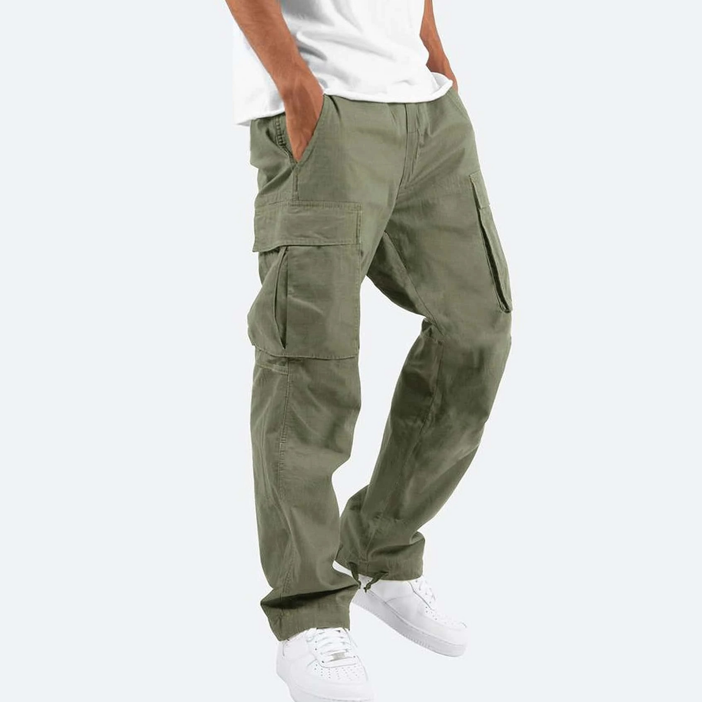 Men's Cargo Trousers Relaxed Fit Utility Pockets