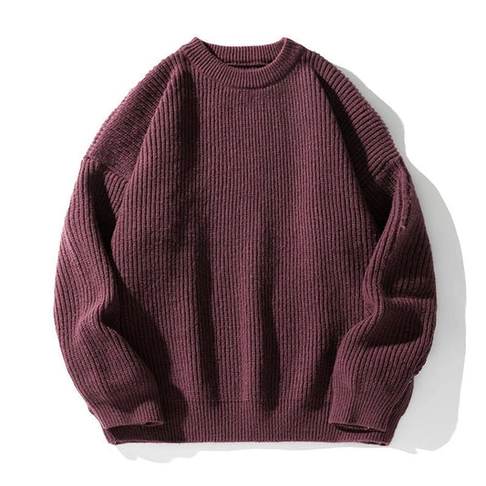 Unisex Raglan Sleeve Rib Sweater | Crewneck Relaxed Fit Front