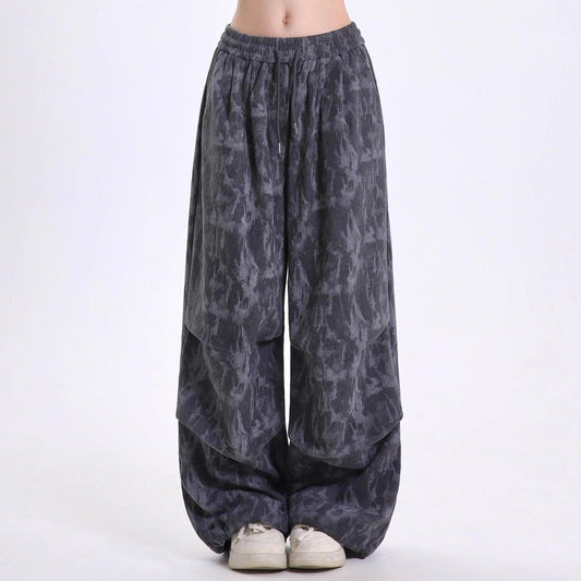 Women's Baggy Wide Leg Pants | Drawstring Balloon Hem Front