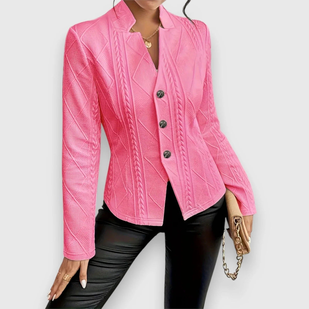 Women's Lightweight Transitional Jacket | Cable Knit View 13