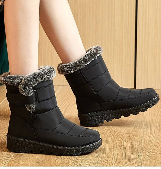 Women's Waterproof Insulated Snow Boots | Fur Cuff Winter Front