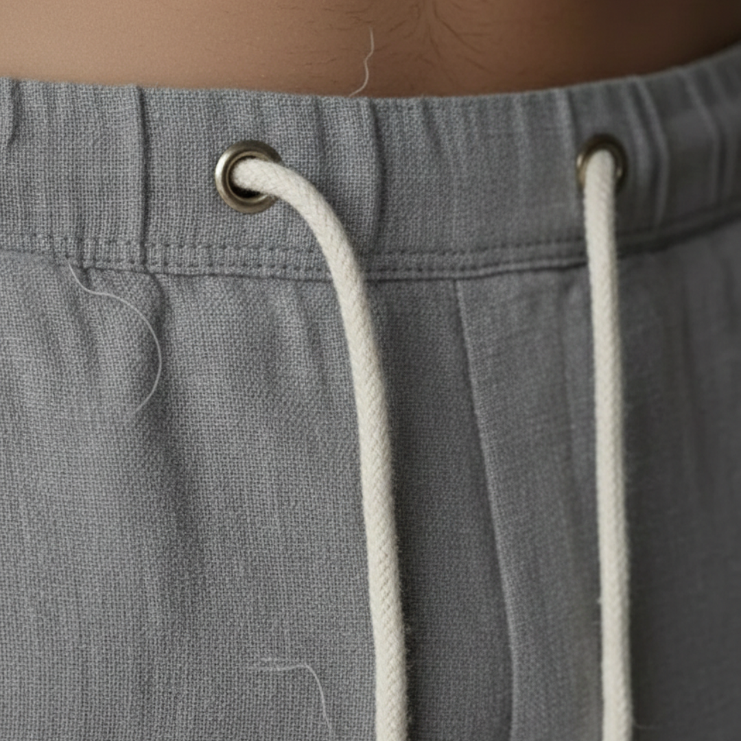 Pantalon ample en lin à cordon pour homme