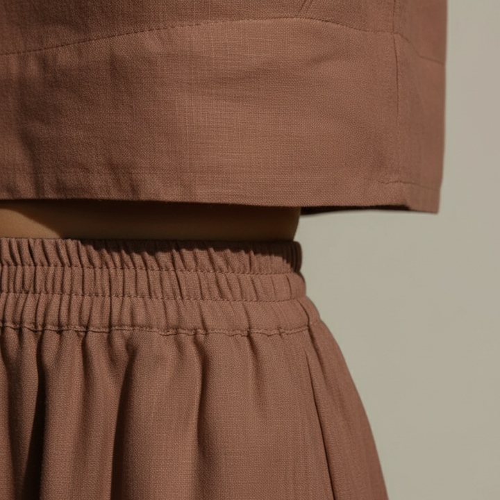 Two Piece Set Crop Top Wide Leg Pants Sleeveless Women