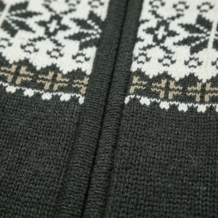 Cardigan à fermeture éclair intégrale pour homme, style nordique