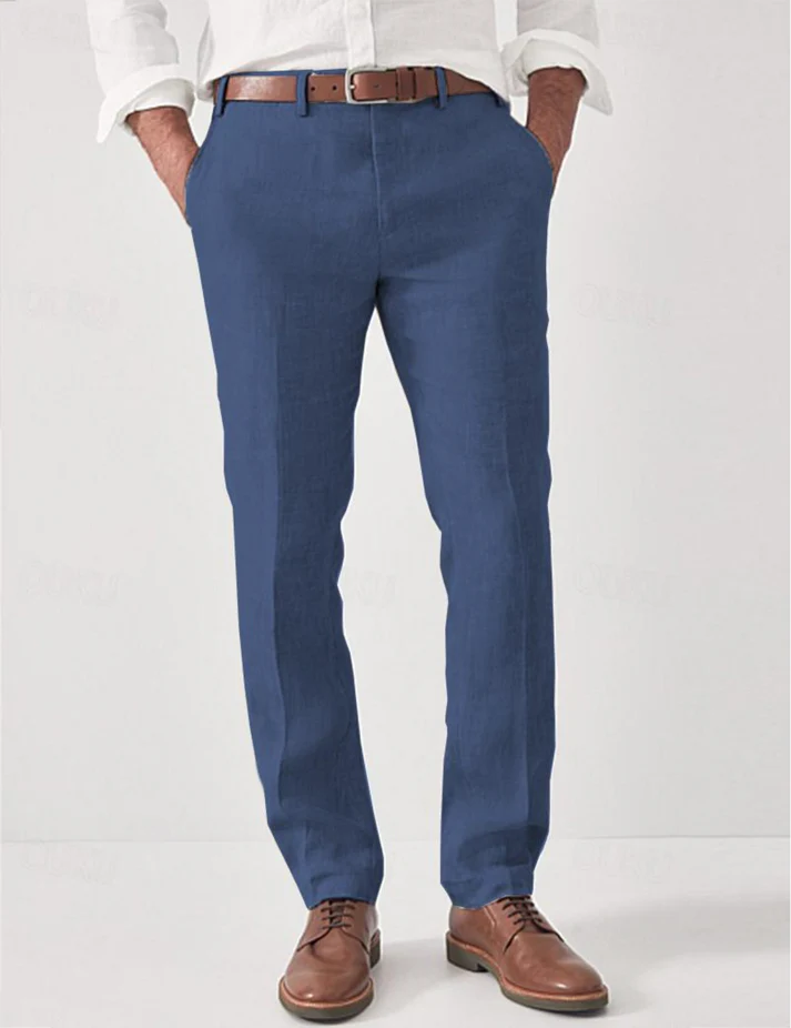 Men's Linen Pants Harem Elastic Waist Casual