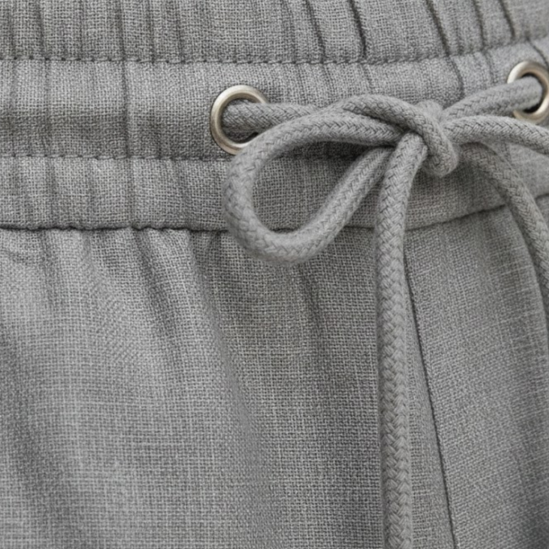Shorts en lin pour homme coupe décontractée à cordon de serrage été
