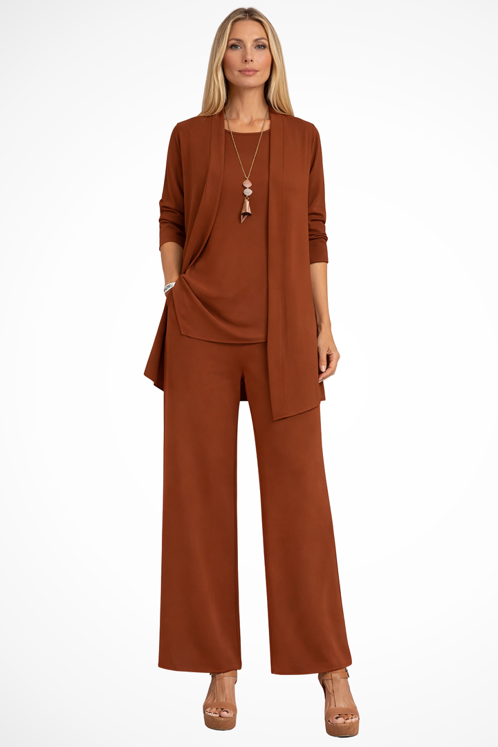 Women's 3-Piece Set Velvet Slim Fit Sleeveless Button-Up Formal