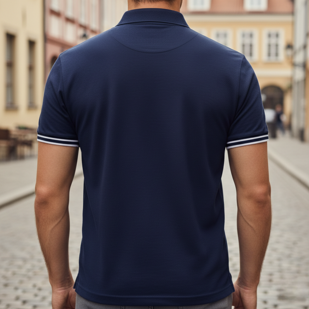 Camiseta tipo polo de manga corta con ribete para hombre