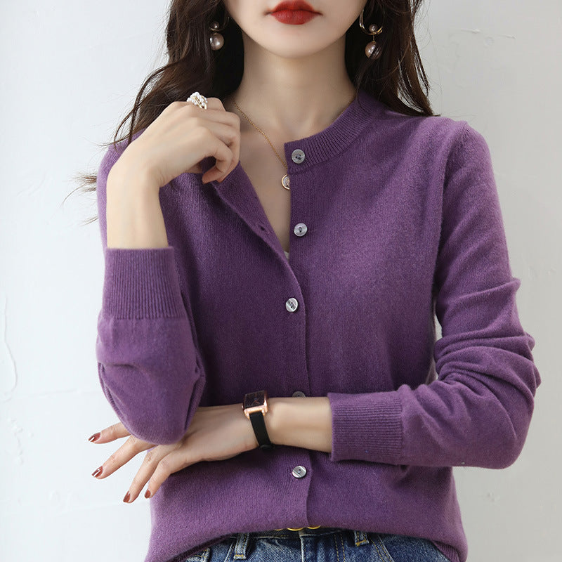Sweater Button Up Mink Regular Fit Womens