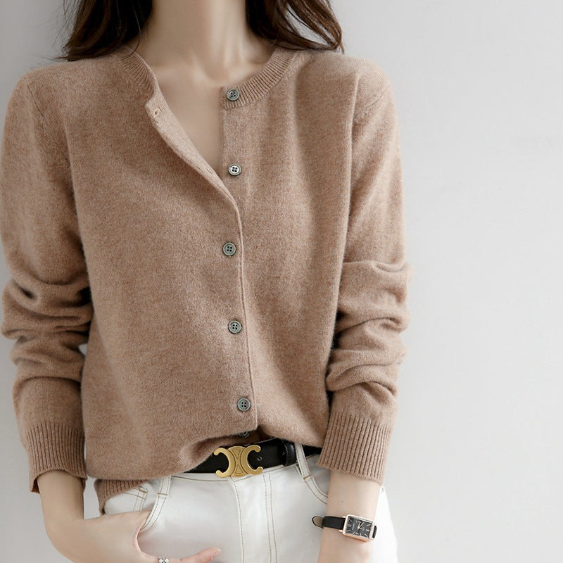 Sweater Button Up Mink Regular Fit Womens