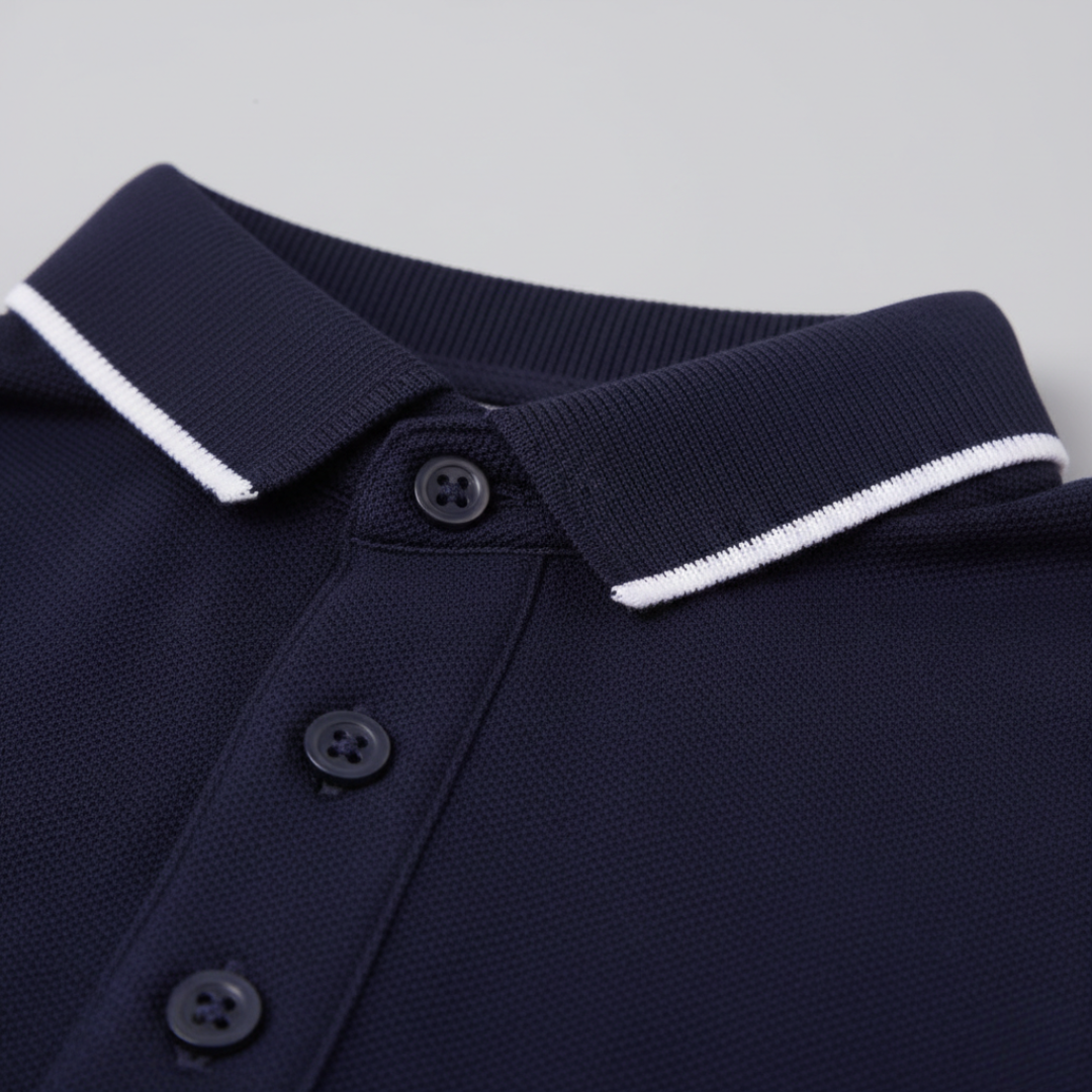 Camiseta tipo polo de manga corta con ribete para hombre