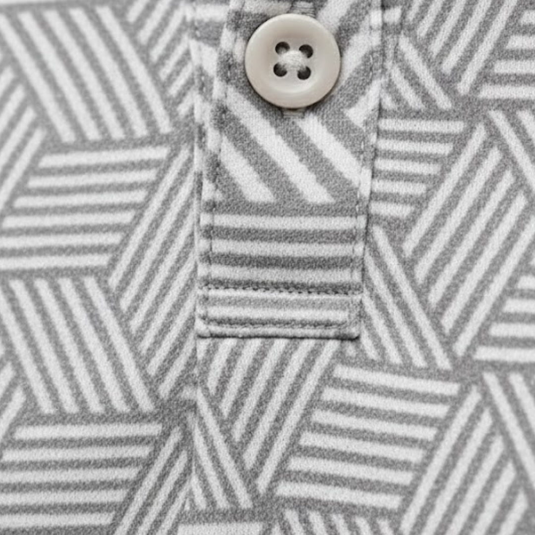 Polo homme manches courtes motif géométrique