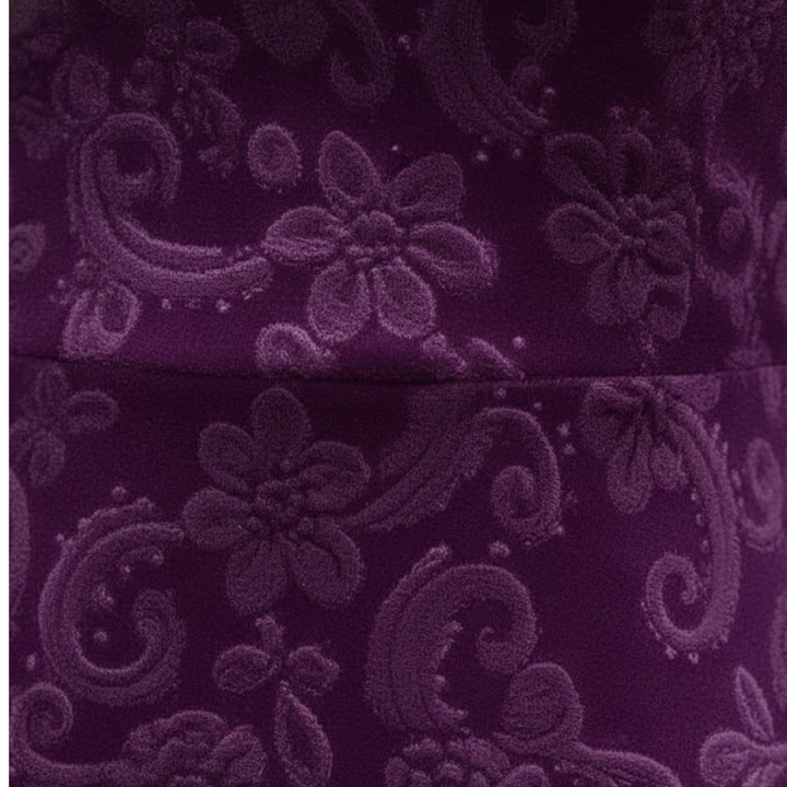 Women Floral Velvet Midi Dress Three Quarter Sleeve
