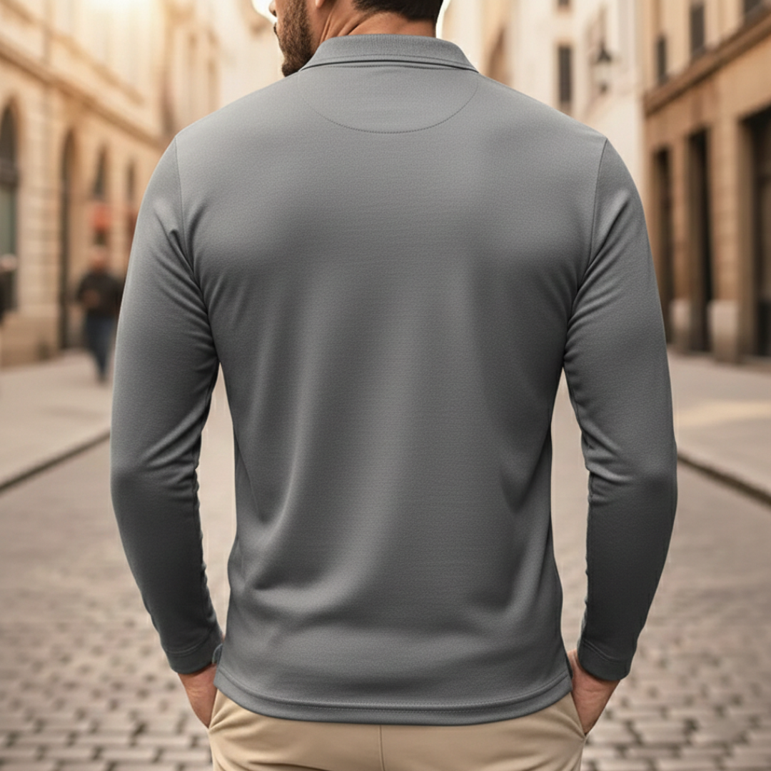 Polo à manches longues pour homme, à haute performance