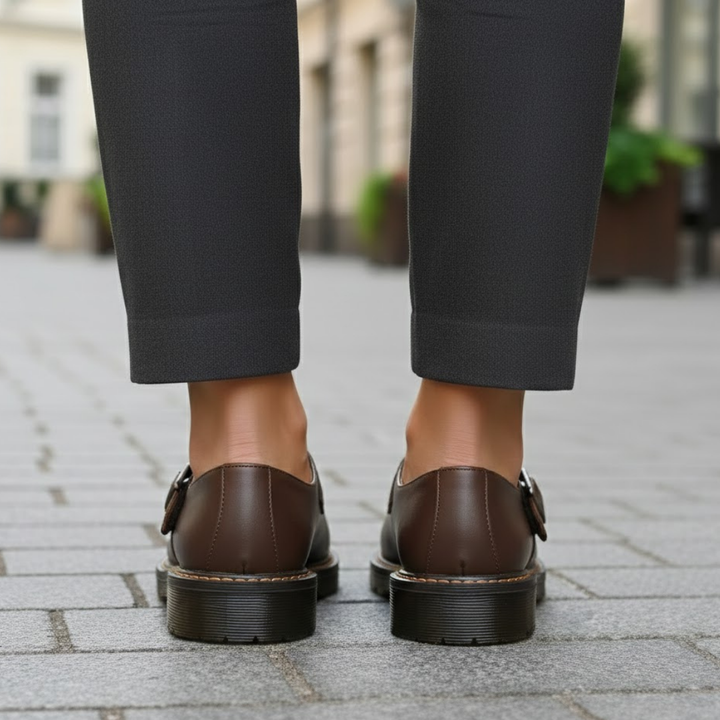 Women Strap Shoes Buckle Closure Cushioned Sole