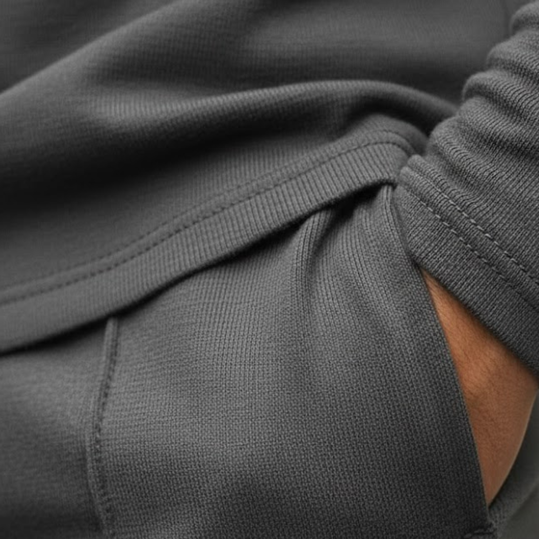 Mens casual clothing set polyester fabric elastic waist autumn wear