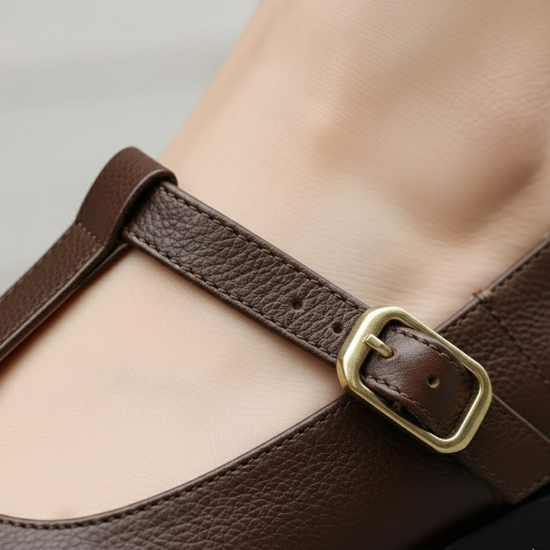 Women Strap Shoes Buckle Closure Cushioned Sole