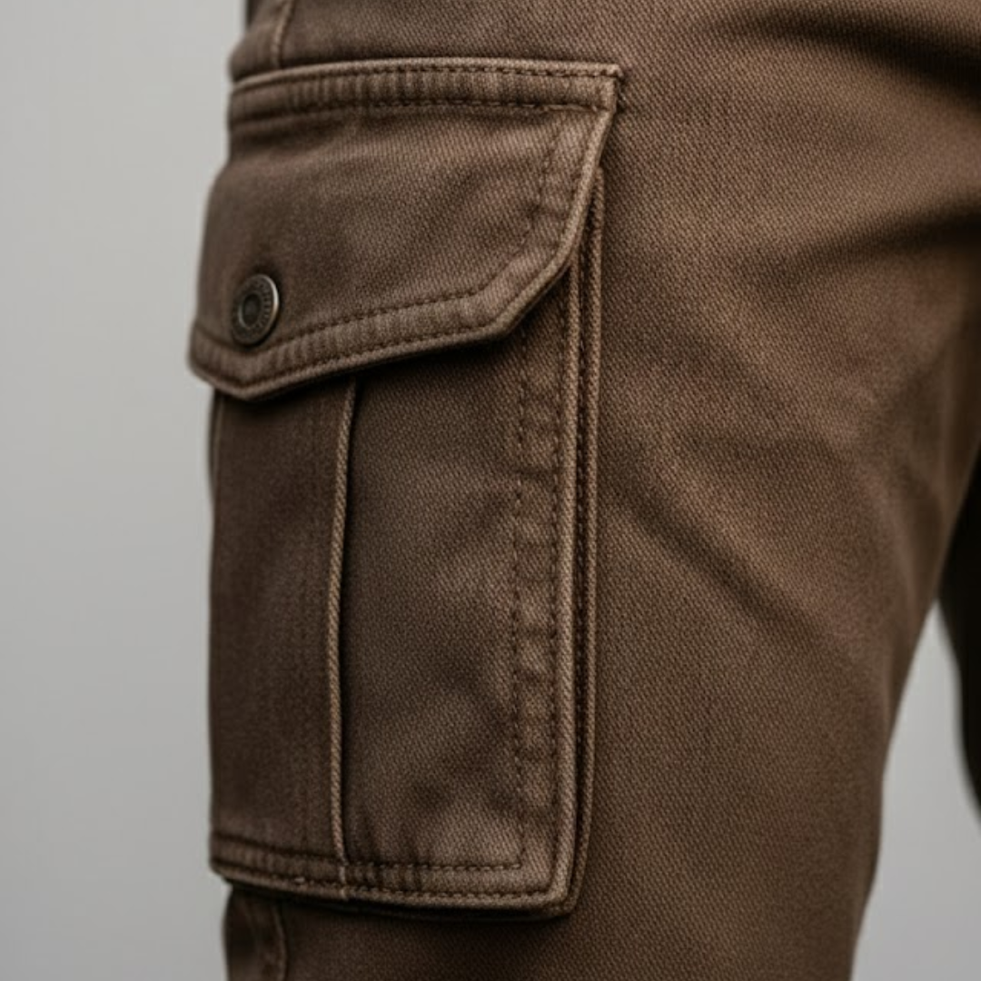 Pantalon cargo isolé en toile de coton utilitaire à jambe droite pour homme