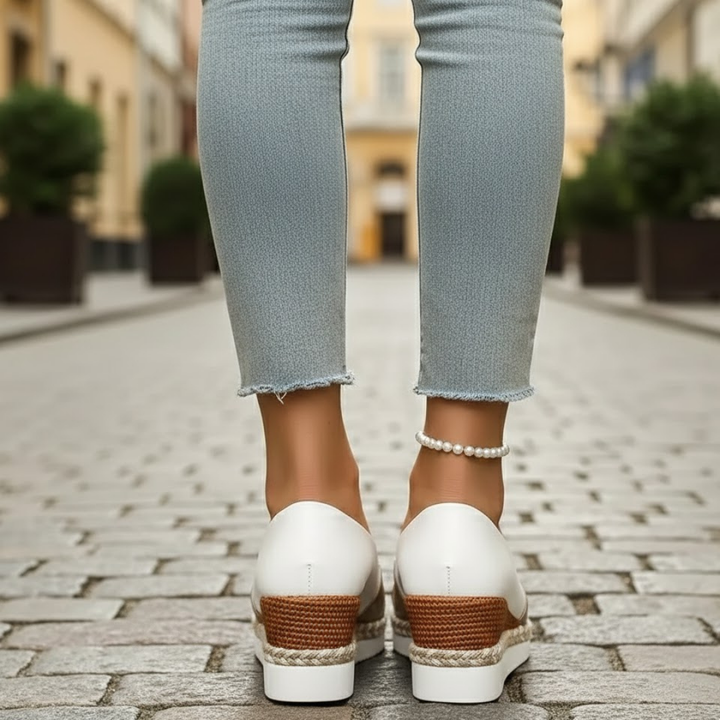Women Wedge Sandals Metallic Finish Cushioned Sole