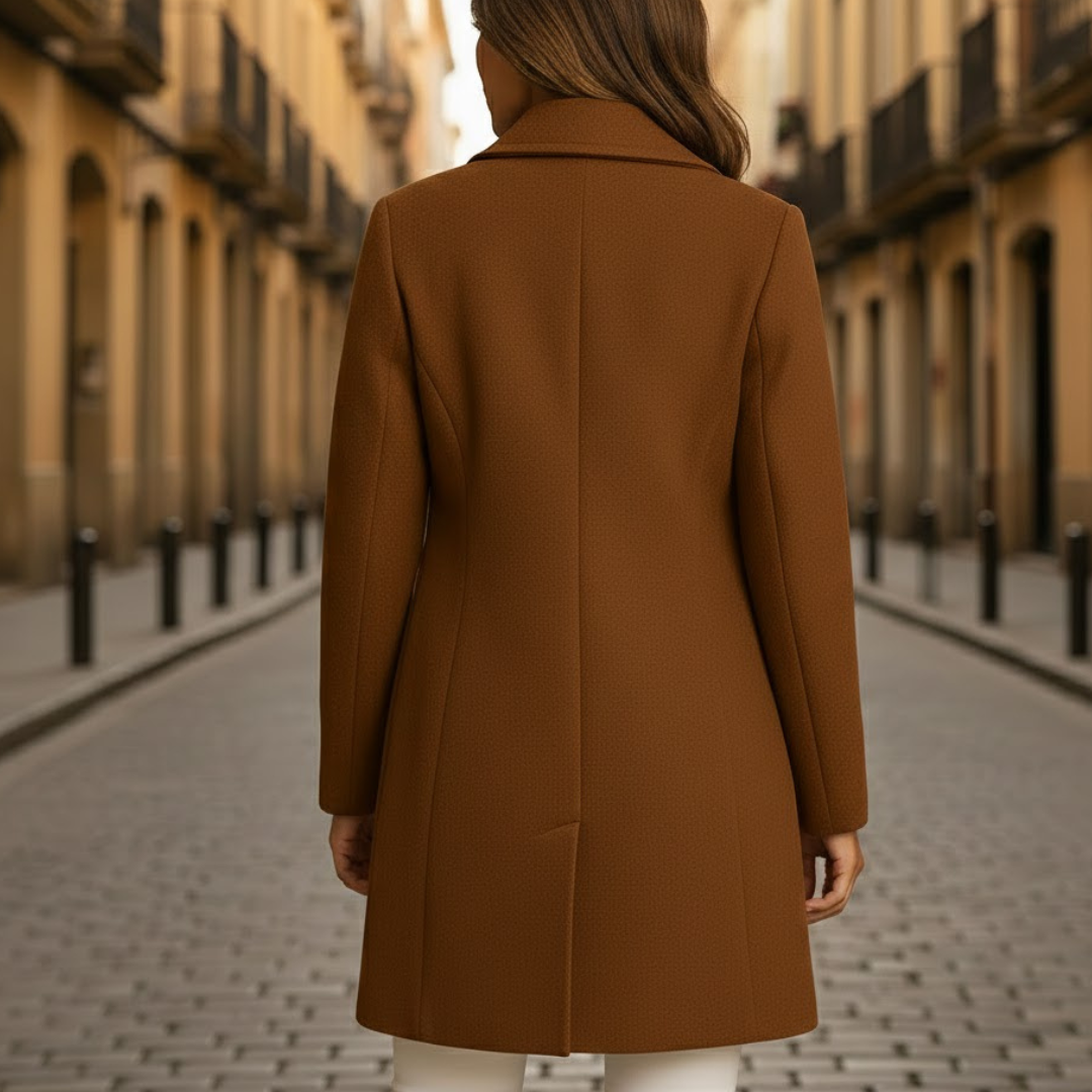 Manteau en laine surdimensionné col structuré automne hiver