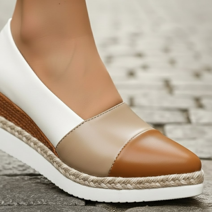 Women Wedge Sandals Metallic Finish Cushioned Sole