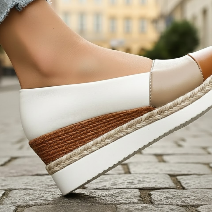 Women Wedge Sandals Metallic Finish Cushioned Sole