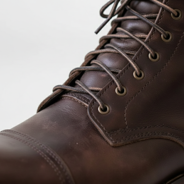 Bottes orthopédiques à sangle velcro cheville cuir homme