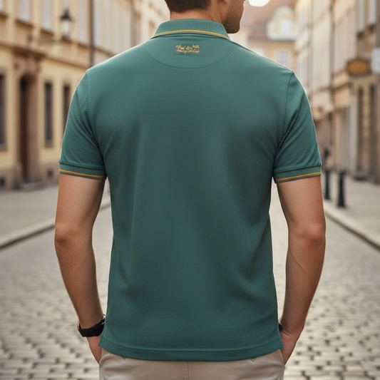 Camiseta tipo polo para hombre con mangas cortas y bordado