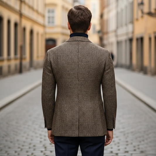 Blazer de cuadros cruzado para hombre