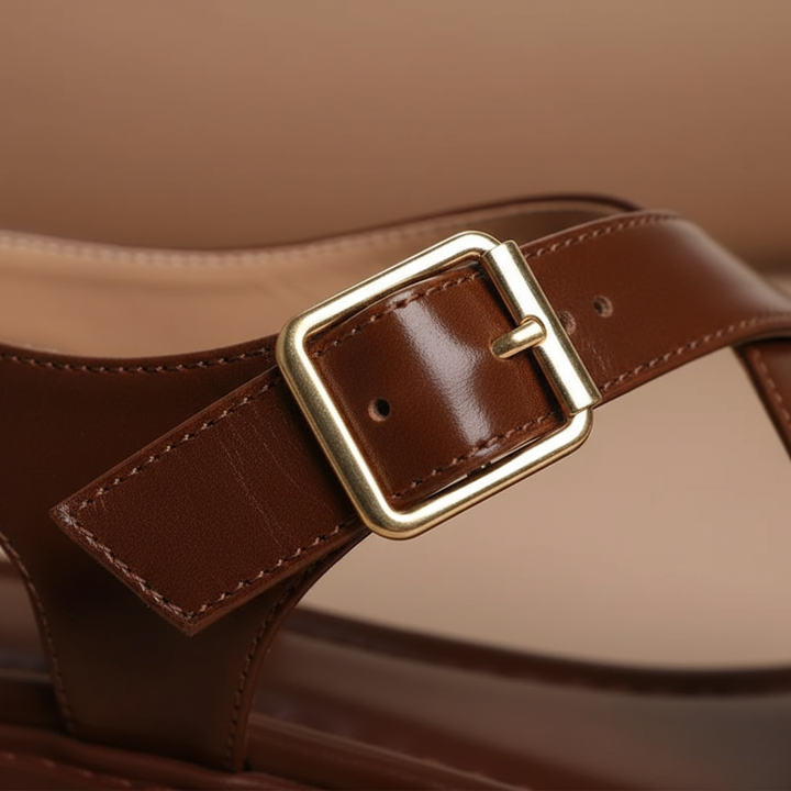 Sandales orthopédiques en cuir pour femmes à brides croisées