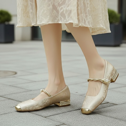 Women Strap Shoes Buckle Closure Cushioned Sole