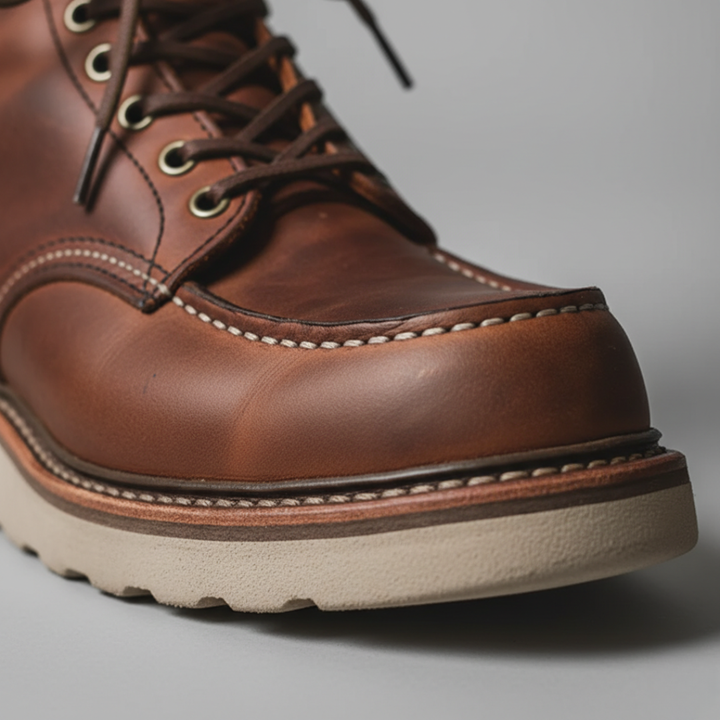 Botas ortopédicas de hombre con puntera mocasín de cuero sintético